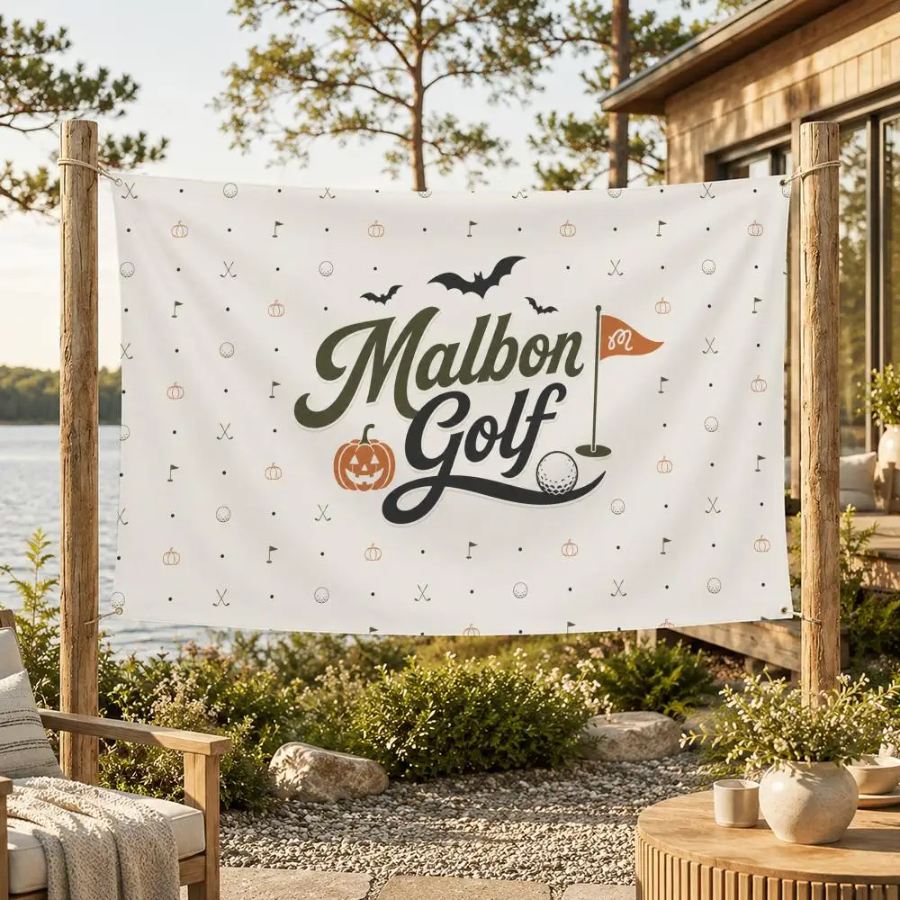 Marke Malbon Golf-Flaggen Minimalistische Stoff-Flaggen Outdoor-Gartenbanner Hängeschild für Laden- und Heimdekoration – Detail 9
