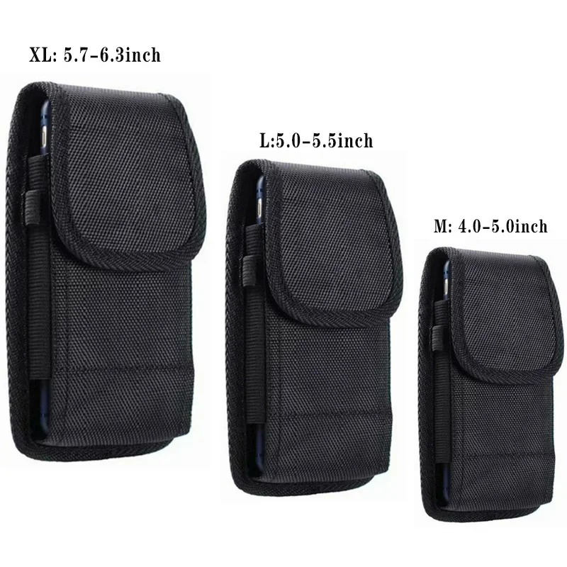 Tactical EDC Bag Cell Phone Pouch Waist Belt Clip Bag 4-6.3inch Phone Bag Case Outdoor Pack Waterproof Nylon Hunting Accessories