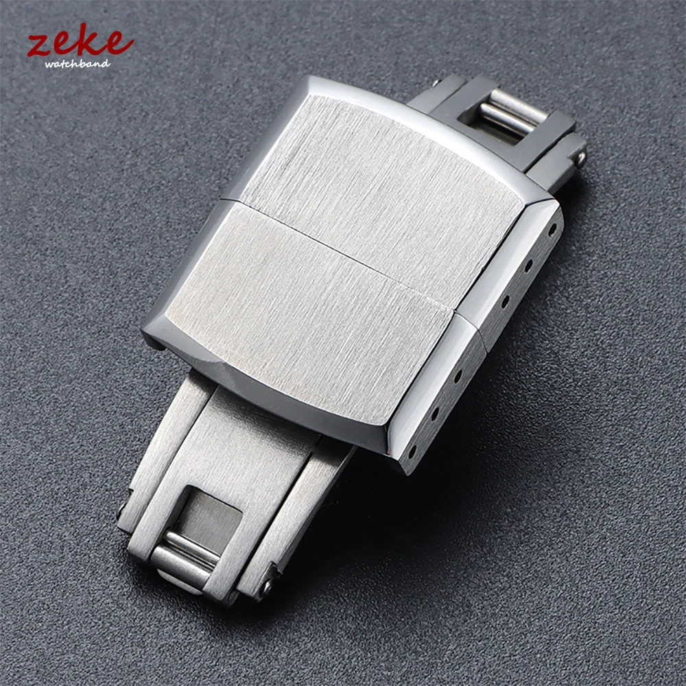 16mm 18mm 20mm Stainless Steel Watch Buckle Double Click Butterfly Watch Clasp Replacement Folding Clasps for Rubber Watch Strap
