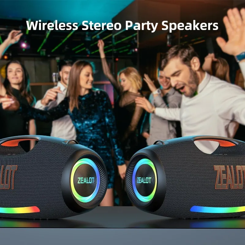 ลําโพงบลูทูธ 250W, ลําโพงไร้สายสําหรับงานปาร์ตี้, เบสขนาดใหญ่, ลําโพง Portale พร้อมซับวูฟเฟอร์, เสียงไฮไฟ, IPX6