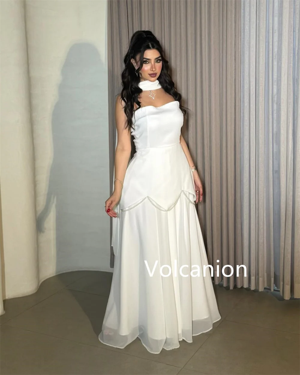 Customized Jersey Beading A-line Strapless Long Dresses Bespoke Occasion Party Simple Modern Style Elegant