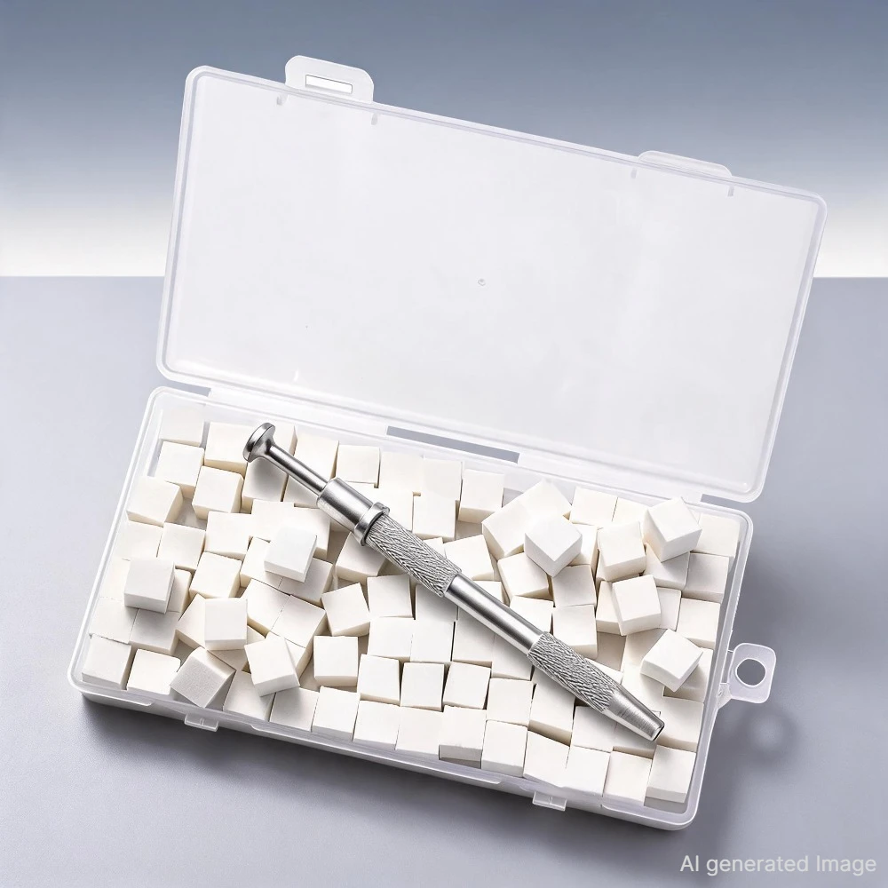 Mini spugna quadrata per nail art con 4 punte, set di spugne per unghie con supporto in metallo, spugne multiuso per sfumature e gradienti, strumenti per manicure e bellezza 2028