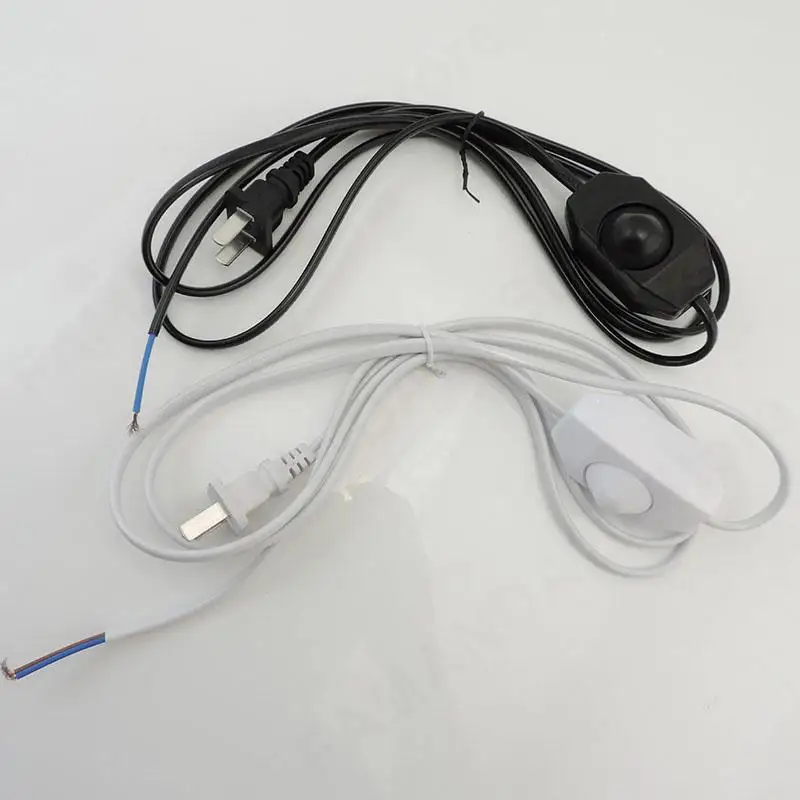 Dimmable power Switch Cable Light bulb Modulator Lamp Line Dimmer Controller Table wire AC 110V 220V Black White US Plug M20