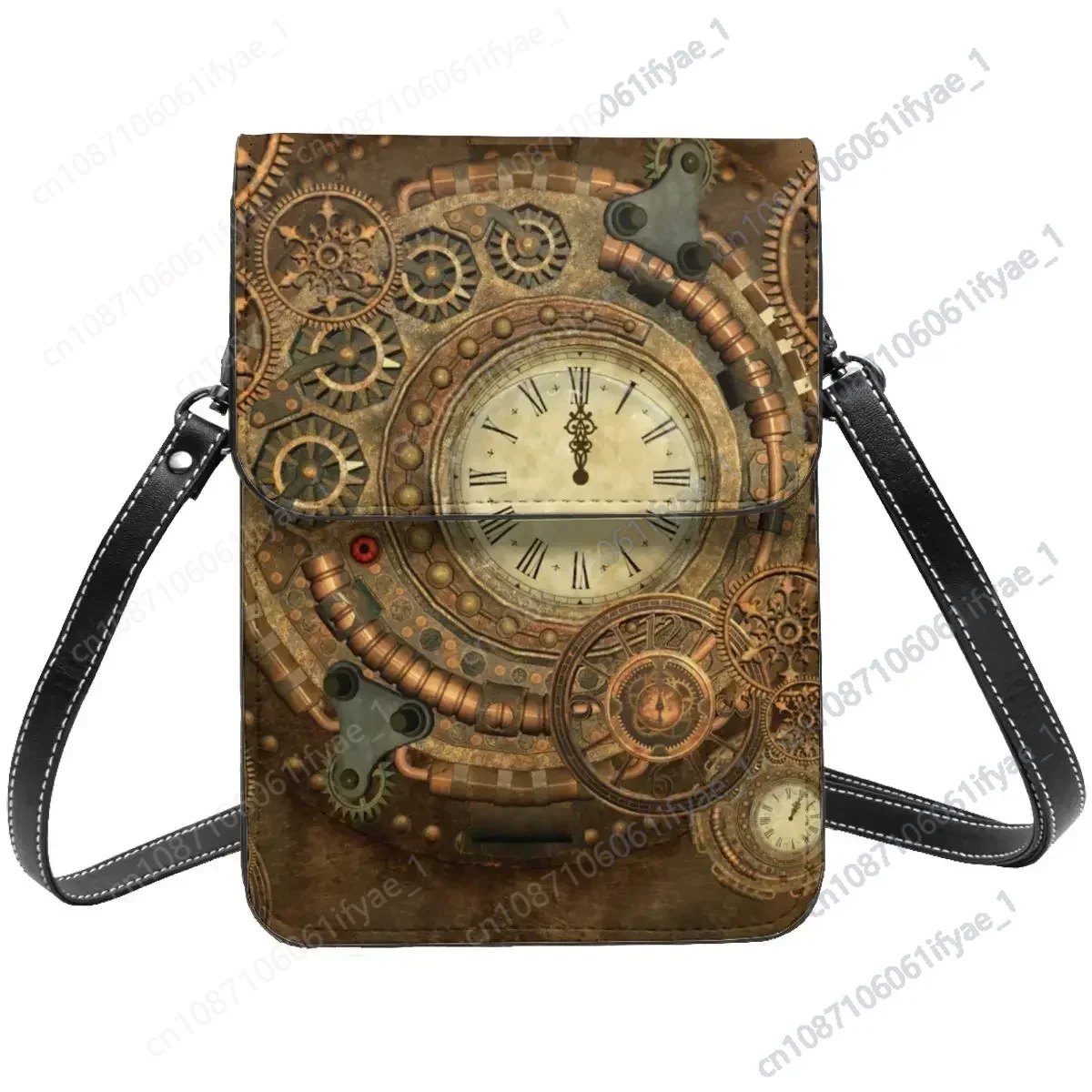 

Steampunk Shoulder Bag Wonderful Clockwork Shopping Woman Mobile Phone Bag Gifts Retro Leather Bags