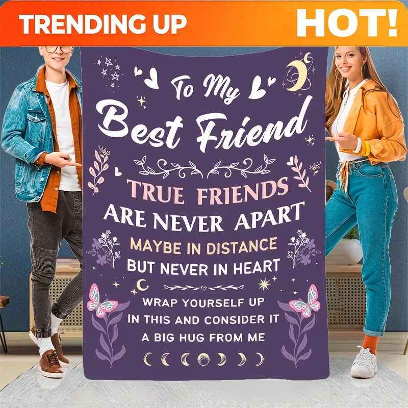 Customize Cozy Best Friend Blanket Gift - Perfect for Women, Work BFFs & Soul Sisters - Ideal for Mother's Day, Birthdays, Chris