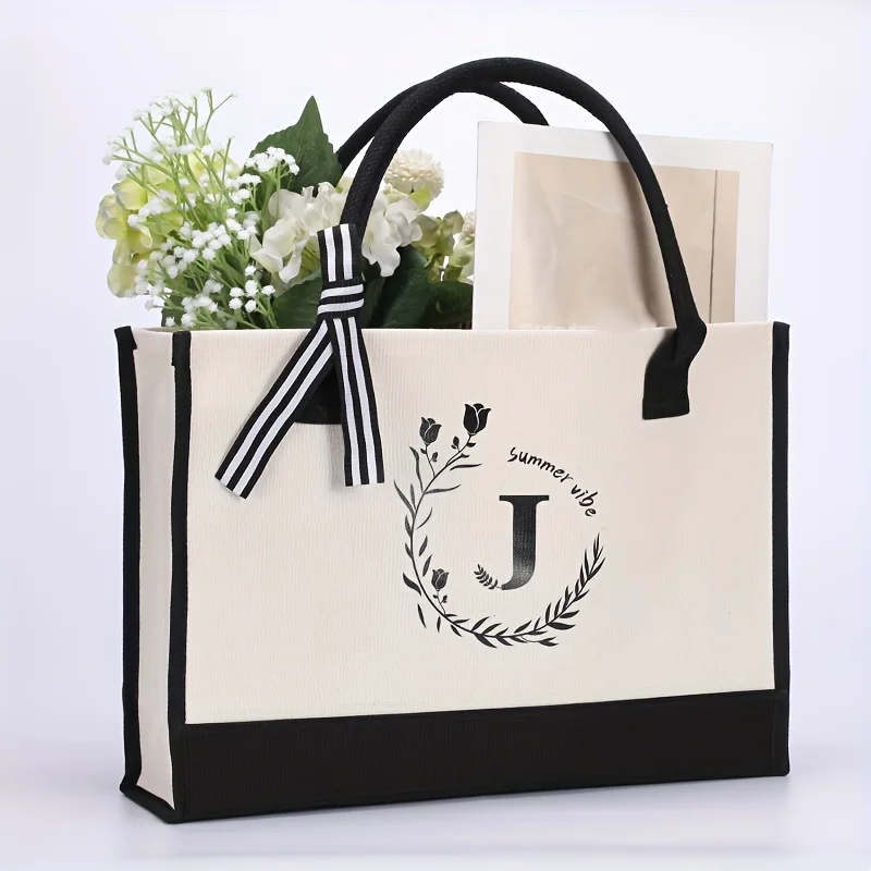 

Fashion Simple Tote Bag for Women Large Capacity Canvas Handbag Shopping Bag Daily Outing Student Book Storage Bag