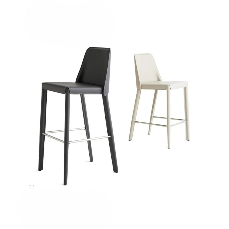 

Simple Modern Bar Chair Saddle Leather High Chair Household