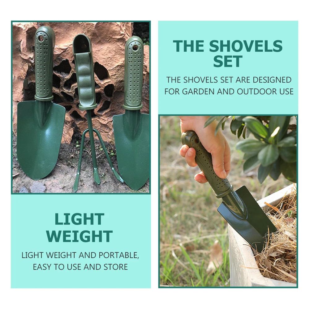 

1 Set Garden Harrow Shovels Lightweight Ergonomic Handle Portable Outdoor Planting Tools Flower Weeding Rake Hand Tools Spade
