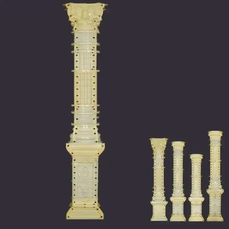 ABS Plastic Multi Pattern Thickened Roman Column Mold European Decorative Villa Gate Garden Cement Column Building cement Mold Z view 5