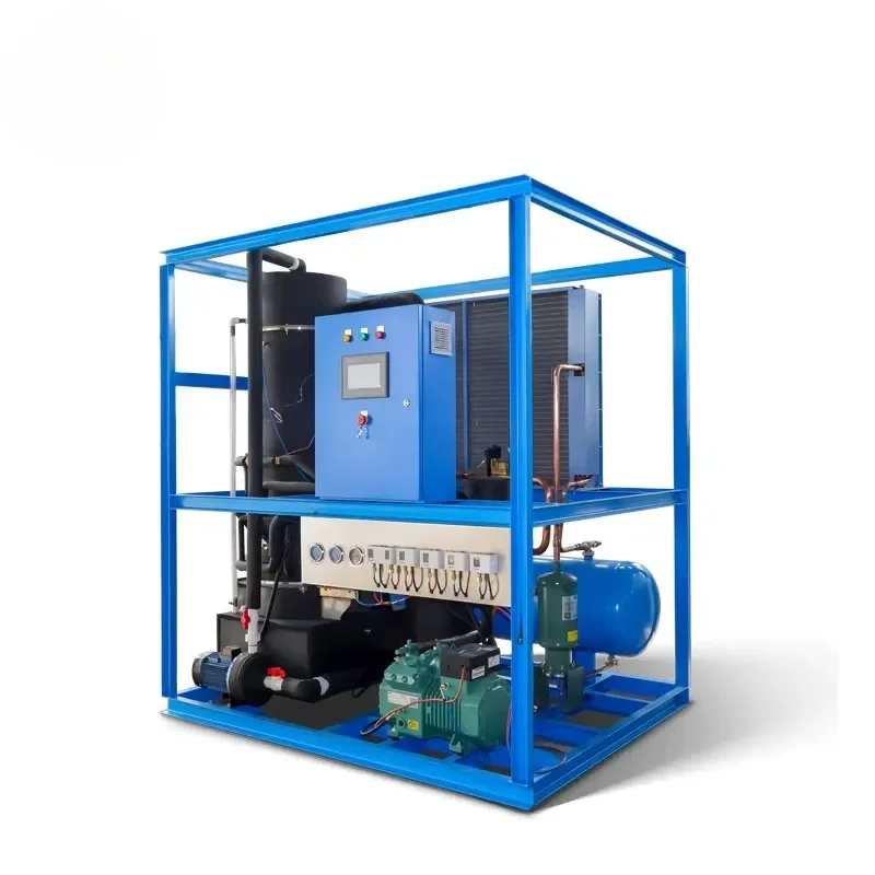 Industrial Tube Ice Making Machine with PLC Controlled Compressor & Water Pump High Productivity Customized Capacity