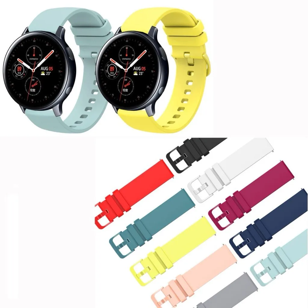 Ремешок подходит для Samsung Galaxy Watch Active 2/Watch 3 41 мм/часы 42 мм/Sport R600/S4, мягкий силиконовый спортивный сменный браслет