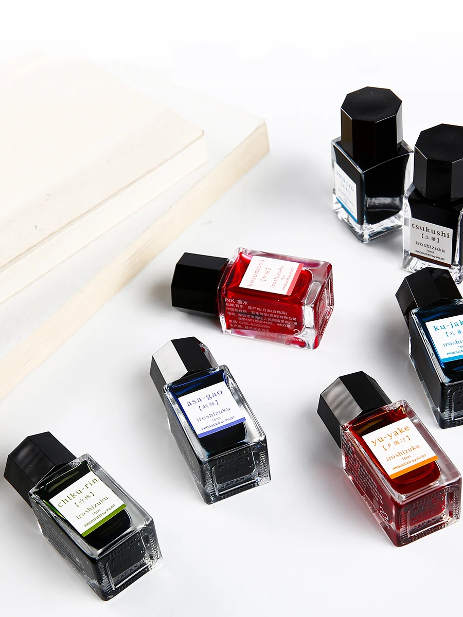 Pilot INK-15 Color Ink Gradient Iroshizuku Natural Color 24 ColorS Vial 15ML Non Carbon Color Ink Without Blocking Pen