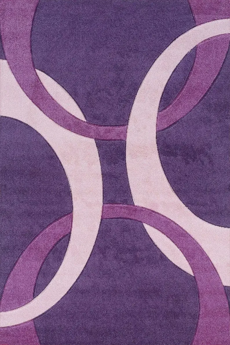 HD-Purple Decor  Modern, Art Decor , Salon , Home Decor , Indoor, Turkish Purple Rug