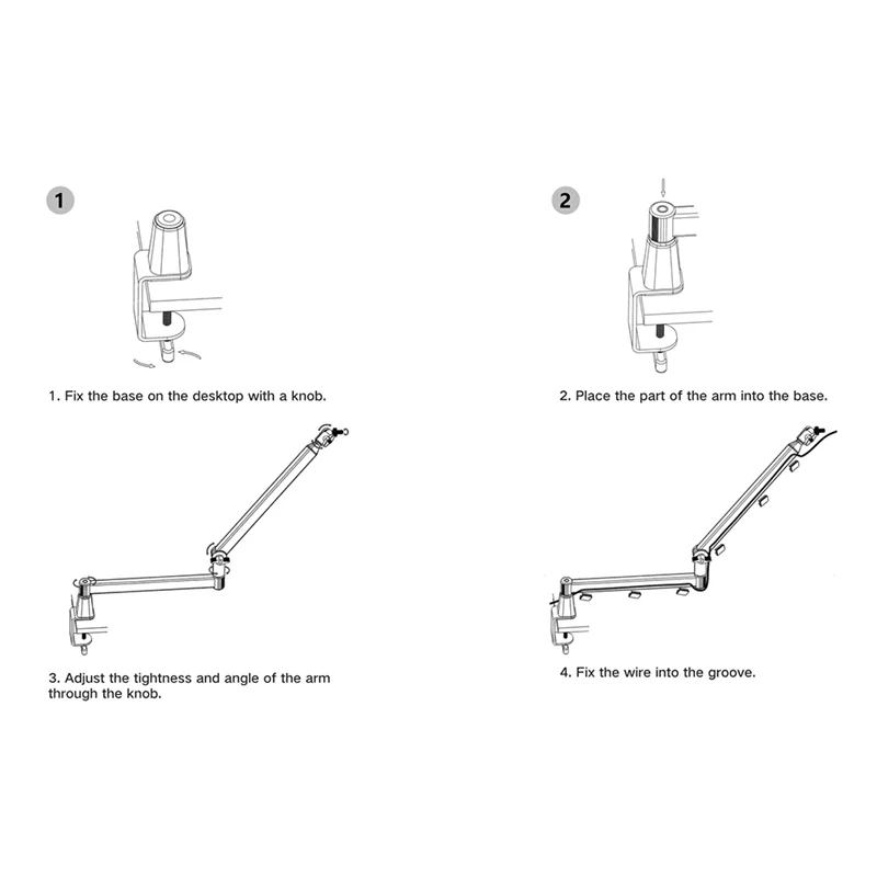 

Low Position Microphone Boom Arm,360°Rotatable Mic Stand,Microphone Holder With 3/8Inch 5/8Inch Adapters,Microphone Arm