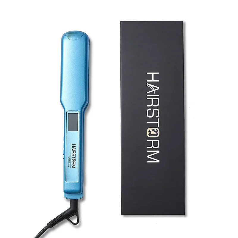 Professional Flat Iron Titanium Hair Straightener with Adjustable Temperature High Heat 450 degrees Black and Green