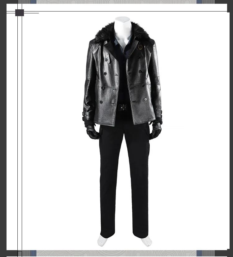 RE9 Leon·S·kennedy Ropa Completa del Juego Requiem, Accesorios de Cosplay de Leon, Ropa Masculina, Chaqueta de Cuero, Camiseta, Atuendo para Fiesta