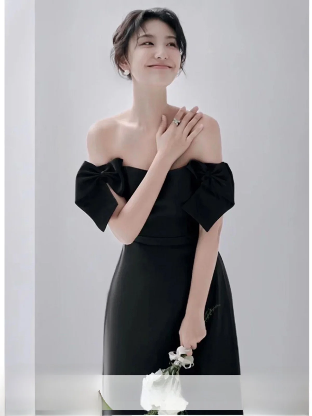 

Ele Bla Wedding Dr Birthday Par Performance Stage ow Annual Meeting Host Ball Gown Sexy Strapl Long Skirt
