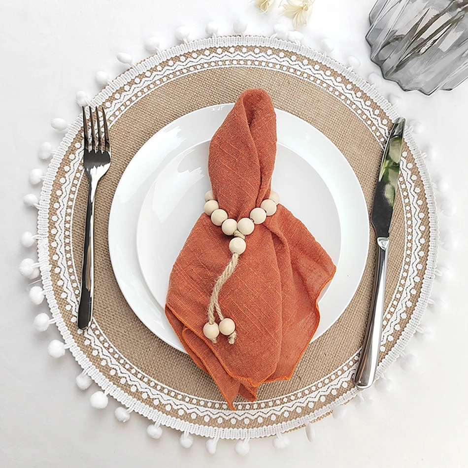 Set Of 10 Gauze Crepe Cloth Napkins Pack Pure Cotton Fabric 40x40cm Wedding Decor Everyday Use Dinner Tea Towel Table Village