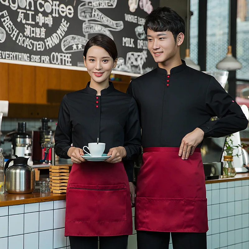 Ropa de trabajo de camarero para comedor, ropa de restaurante de Hotel, olla caliente, restaurante, manga larga, Otoño e Invierno