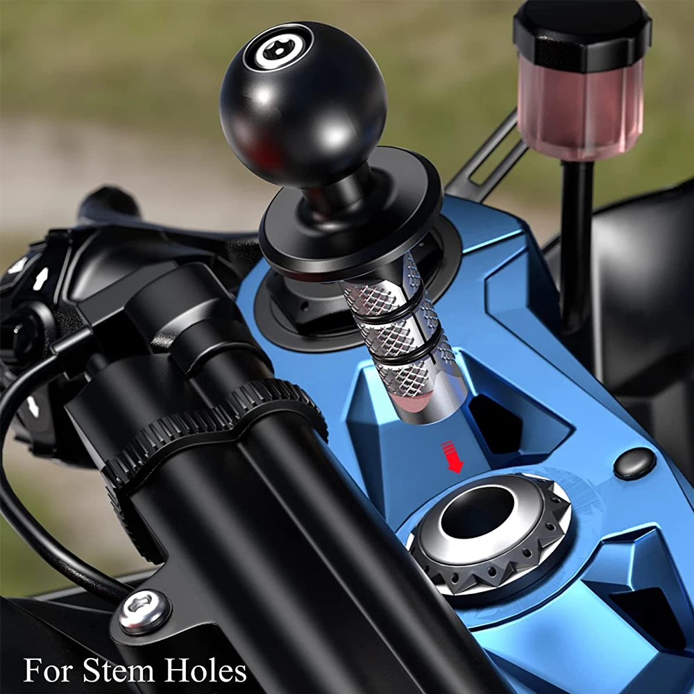 Metall Motorrad Fahrrad Halterung Schwarz Gabel Vorbau Basis mit 17mm oder 25mm Kugelkopf für Gopro Ball Mount Adapter Handy Halter