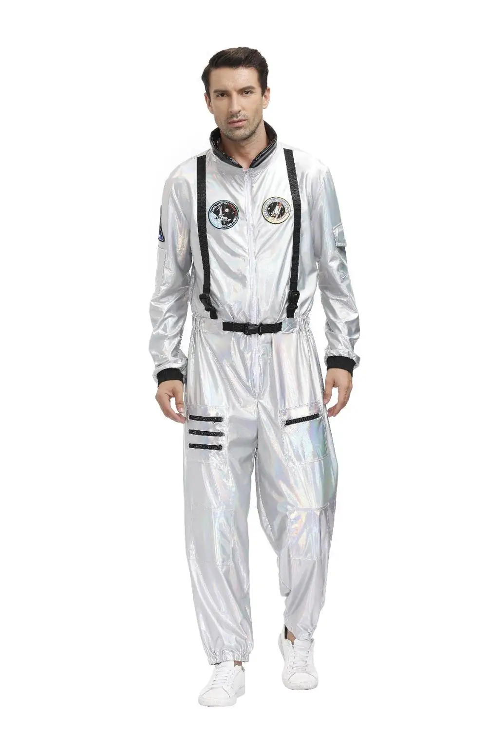 Disfraz de astronauta espacial para adultos, traje de Halloween para hombres y mujeres, mono de fiesta de Cosplay