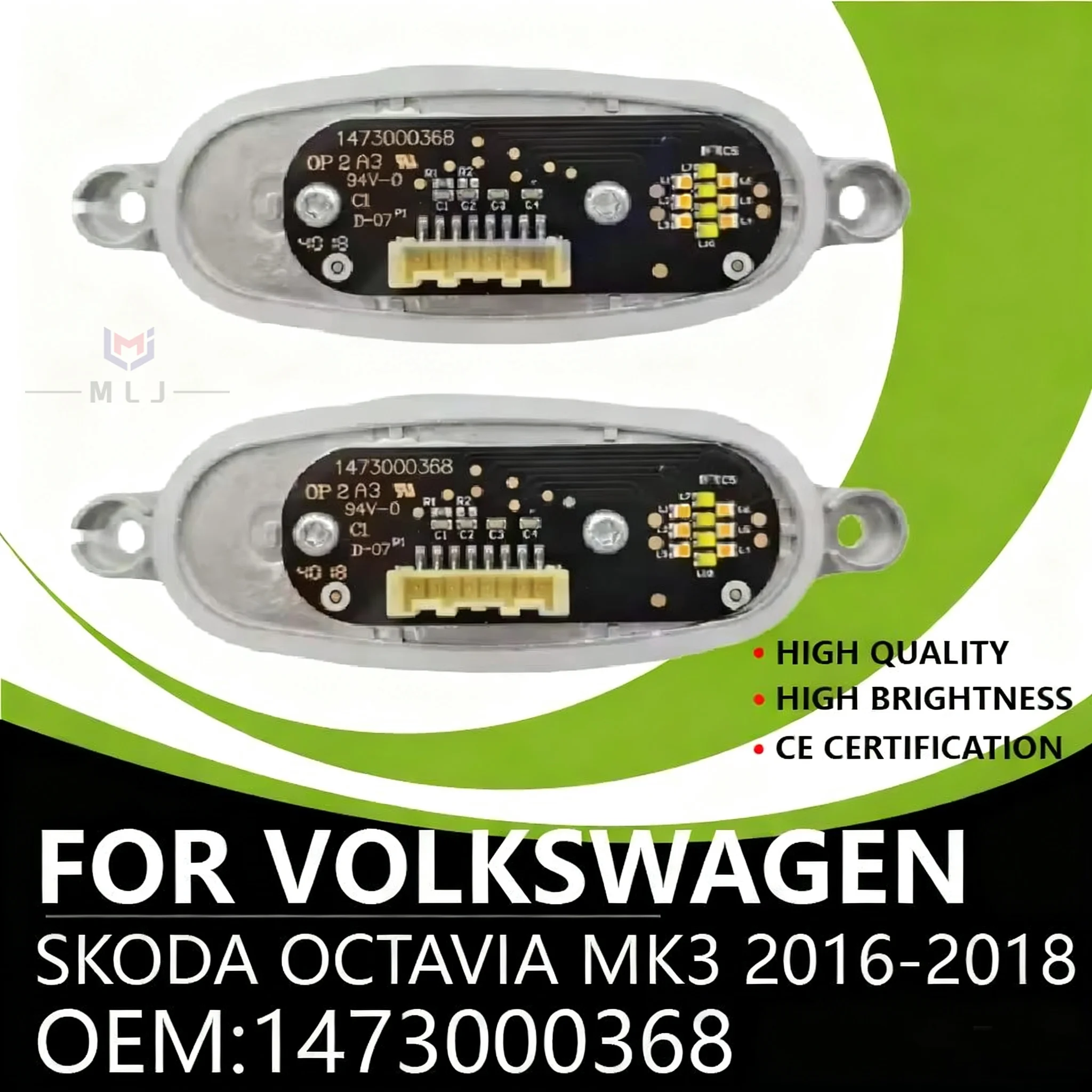 

1473000368 для Volkswagen Skoda Octavia Mk3 DRL 2016-2018, модуль светодиодных фар, блок управления фар, автомобильные аксессуары, ангельский глаз
