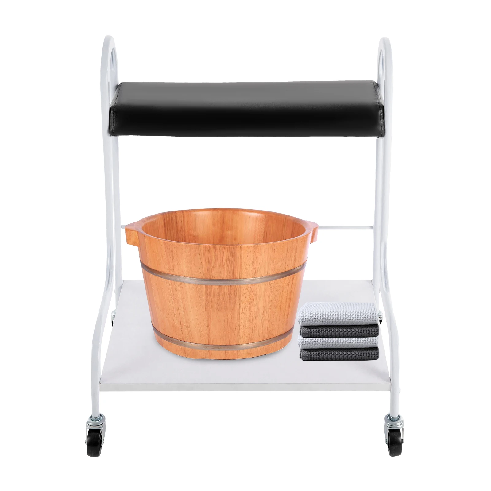 Beauty Salon Nail or Foot Bath Spa Portable Trolley Cart, Trolley for Foot Bath, Manicure Foot Rest with Wheels