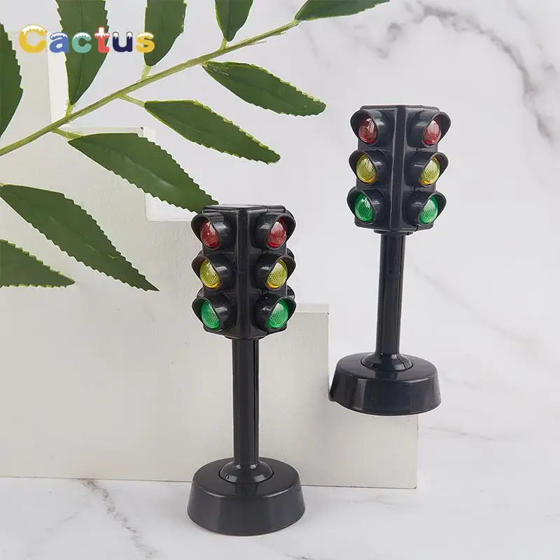 2PCS Mini Traffic Signs Road Light Block Children Safety Kids Educational Toys Perfect Gifts