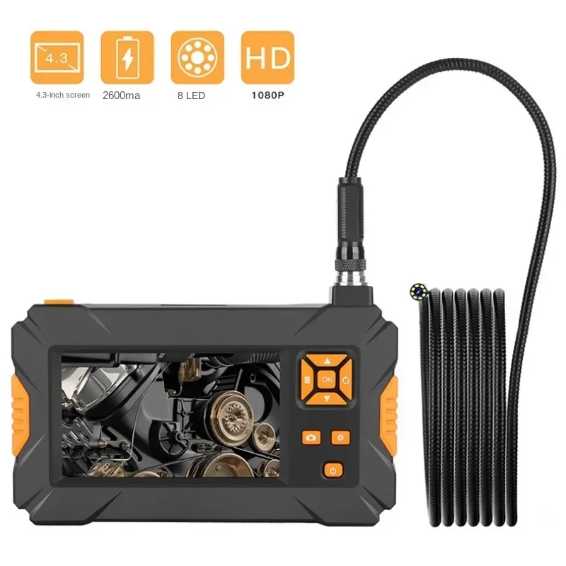 

Промышленный эндоскоп с экраном 4,3-дюймовый экран P30 HD IP67 водонепроницаемая змеиная трубка 1-метровая трубка 5-метровая труба светодиодный эндоскоп