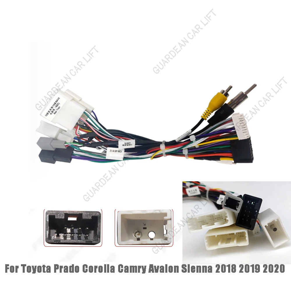 16 Pin Car Head Unit Harness Power Adapter Cable With Canbus For Toyota Prado Corolla Camry Avalon Sienna 2018 2019 2020