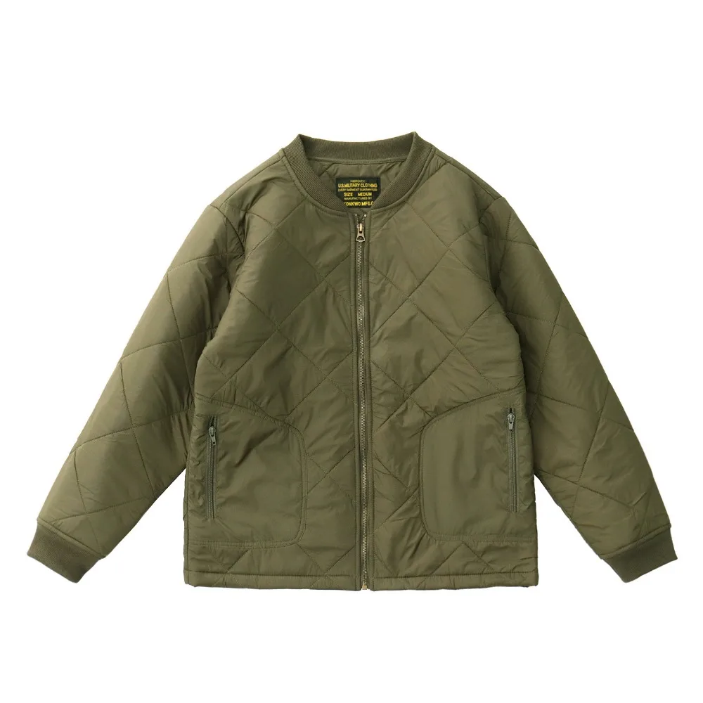 

Мужская стеганая куртка в американском стиле ретро, американский хаки, бейсбольный воротник, теплая хлопковая повседневная куртка для мужчин