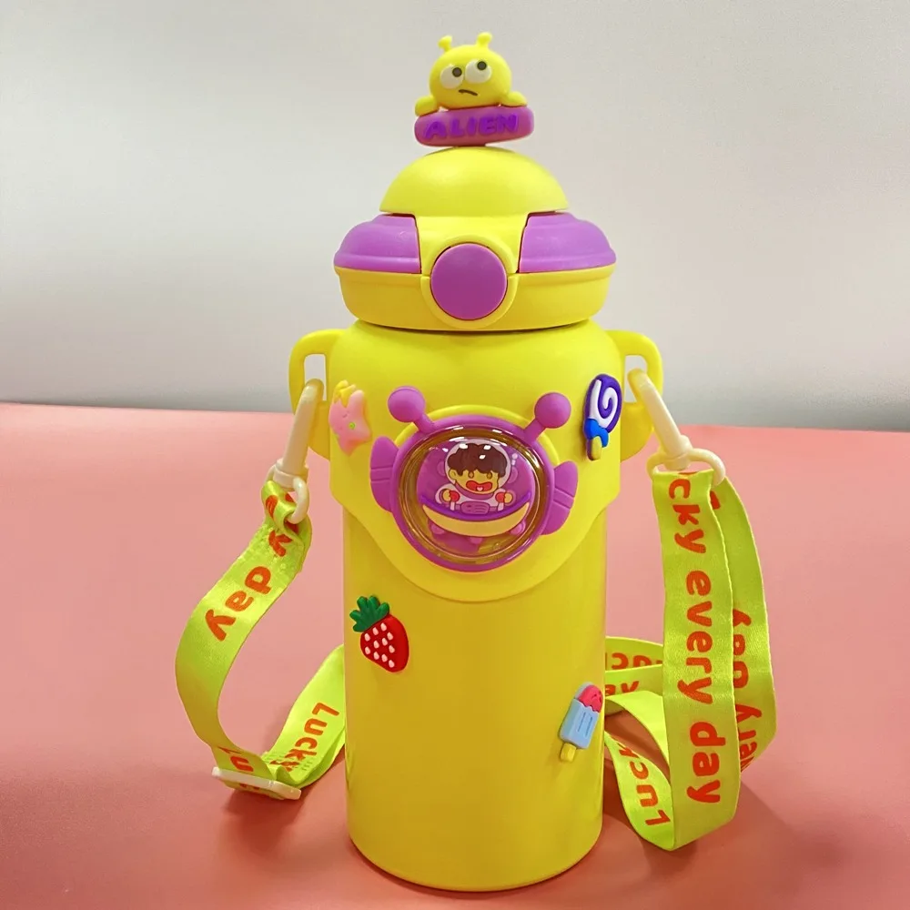 

Портативная изолированная чашка емкостью 580 мл, бутылка для воды из нержавеющей стали большой емкости с подъемной веревкой, термосы для мальчиков и девочек