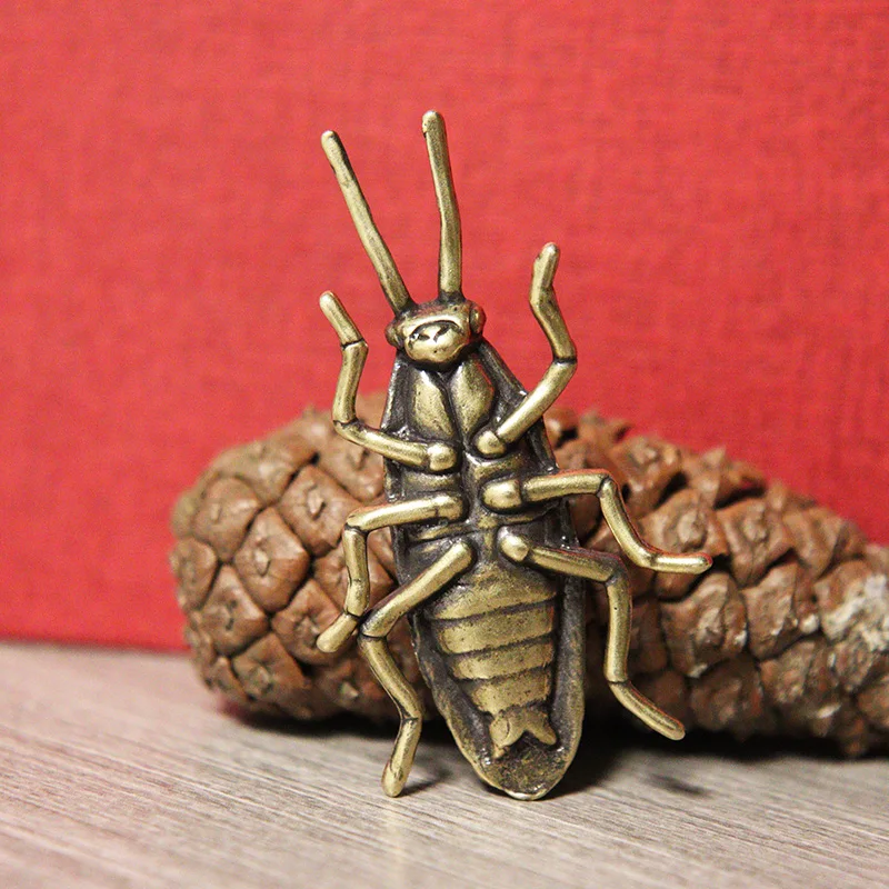 2022 New Design Bronze Insect Cockroach Figurines Miniatures Tea Solid Pet Funny Beetle Craft Collection Desktop Small Ornaments