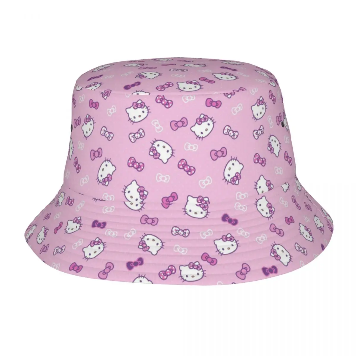 

Custom Hello Kitty Cute Bucket Hat Women Men Fashion Summer Beach Sun Fisherman Cap