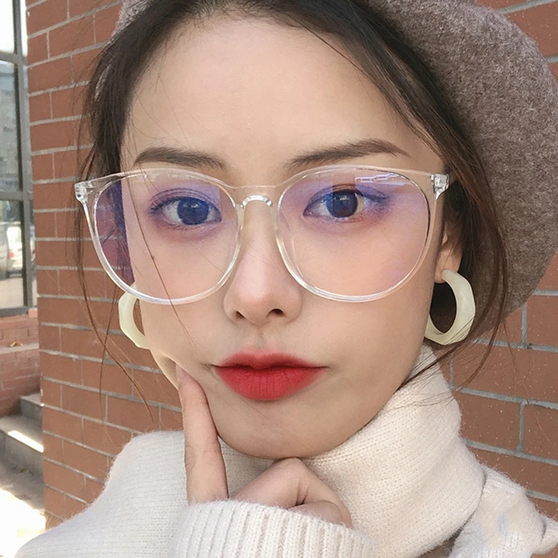 Transparent Computer Glasses Frame Women Men Anti Blue Light Round Eyewear Blocking Glasses Optical Spectacle Eyeglass