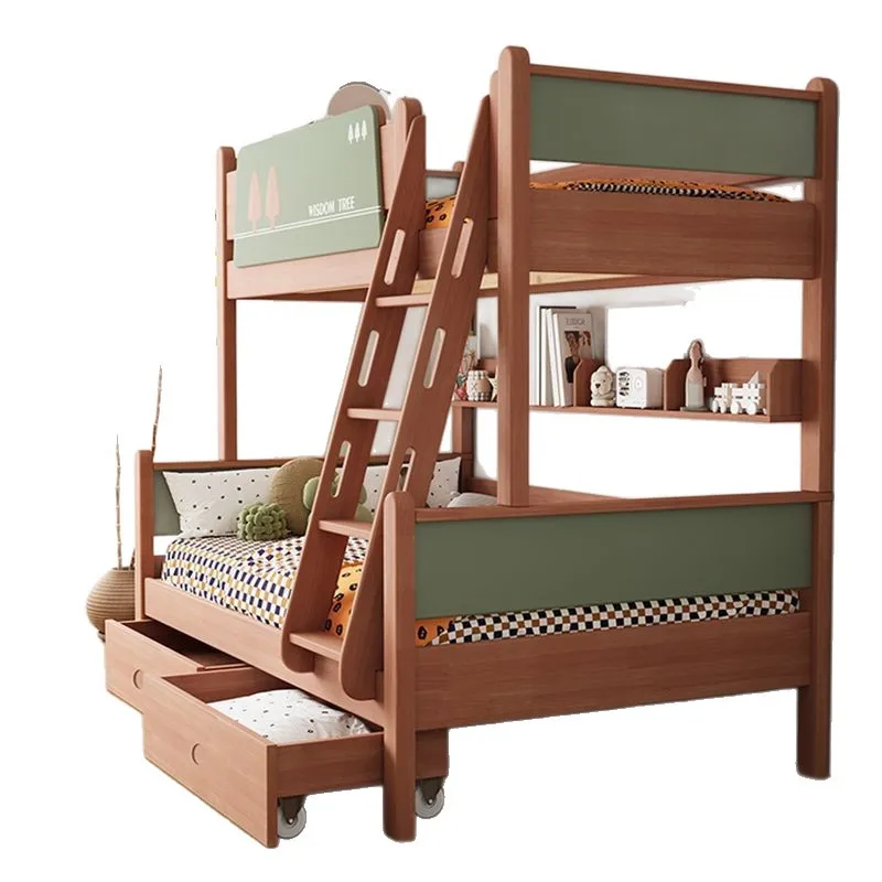 

Retro all solid wood children's bed multi-functional up and down bed