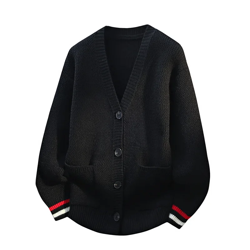 New Fashion Men V-neck Loose Knitted Cardigans Sweaters Quality Man Casual Sweatercoats Jackets Male Winter Warm Cardigans 4XL
