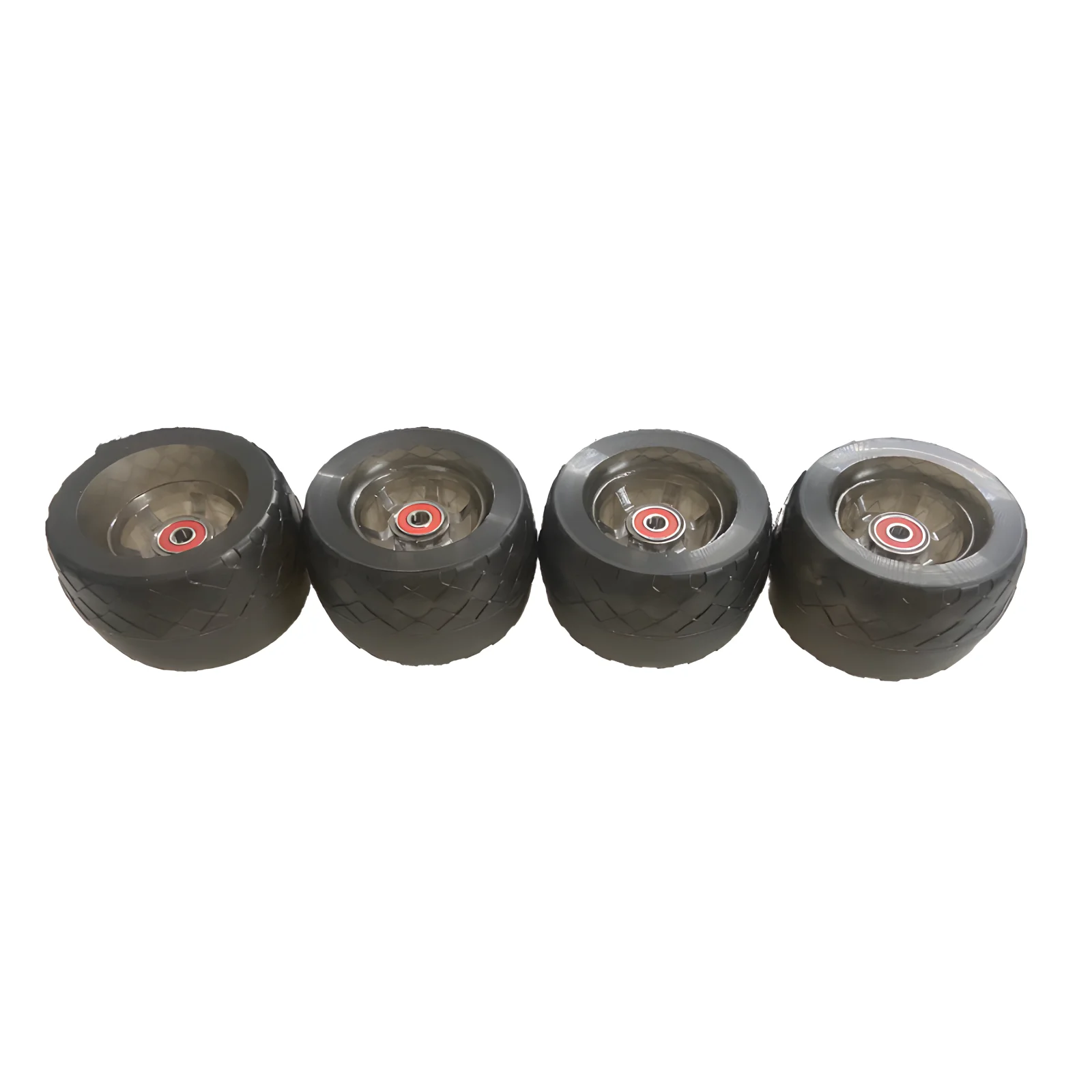 새로운 105mm 오프로드 휠투명 빨간색 바퀴 코어 고탄력 롱 보드 전기 스케이트 보드 PU 휠