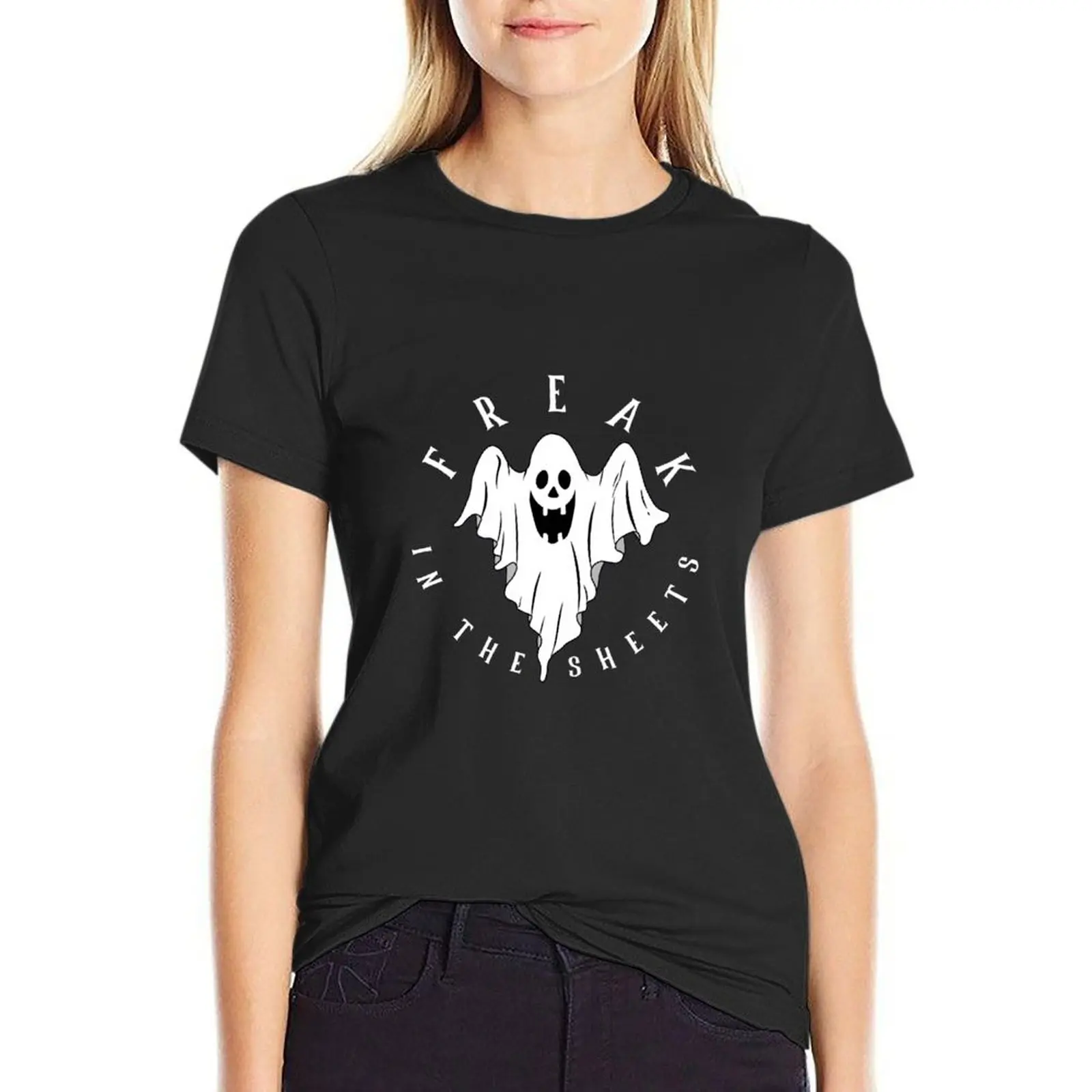 

Freak in the Sheets Ghost Halloween T-Shirt shirts graphic tees cute tops T-shirt Women