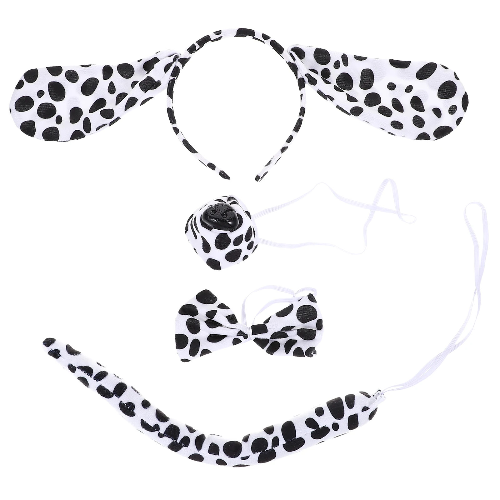 

Spotted Dog Accessories Puppy Ear Headband Set Bowtie Nose Halloween Party Cosplay Puppy Ear Headband Dress-Up