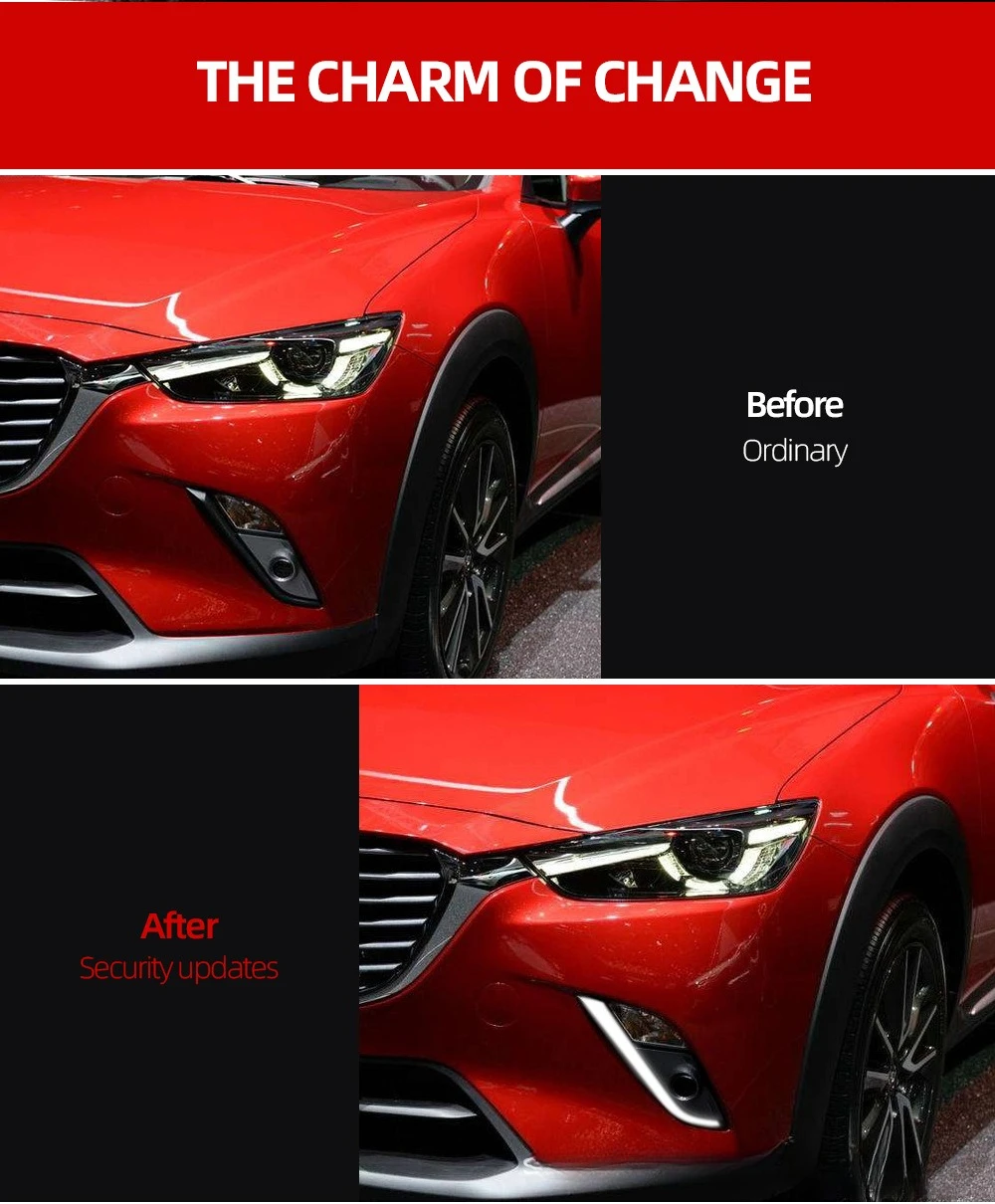 Suitable for  Mazda CX-3 2015 2016-2020 car fog light frame daytime running light two-color LED daytime running light steering