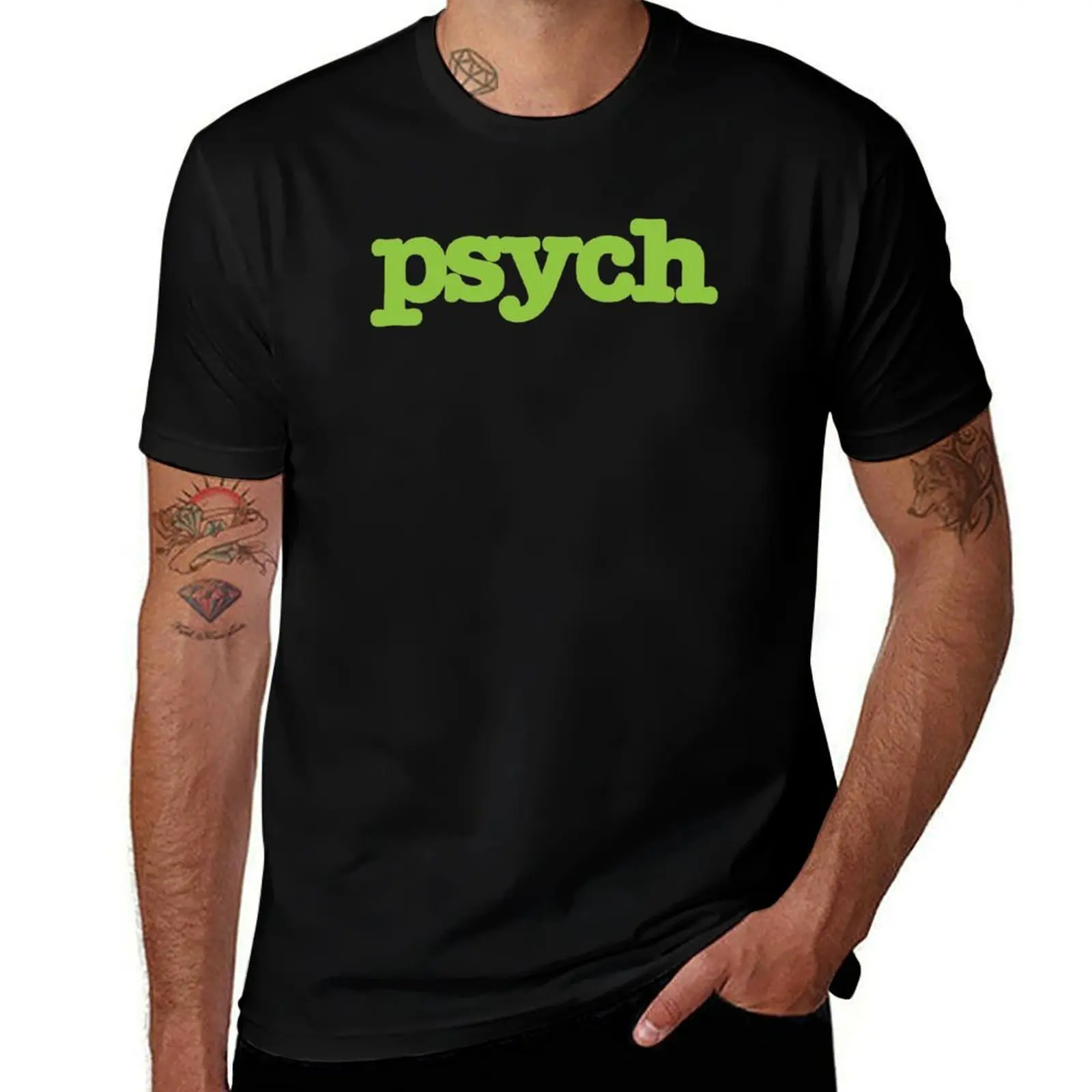 Psych T-Shirt Basic Casual Short Sleeve Cotton Shirt