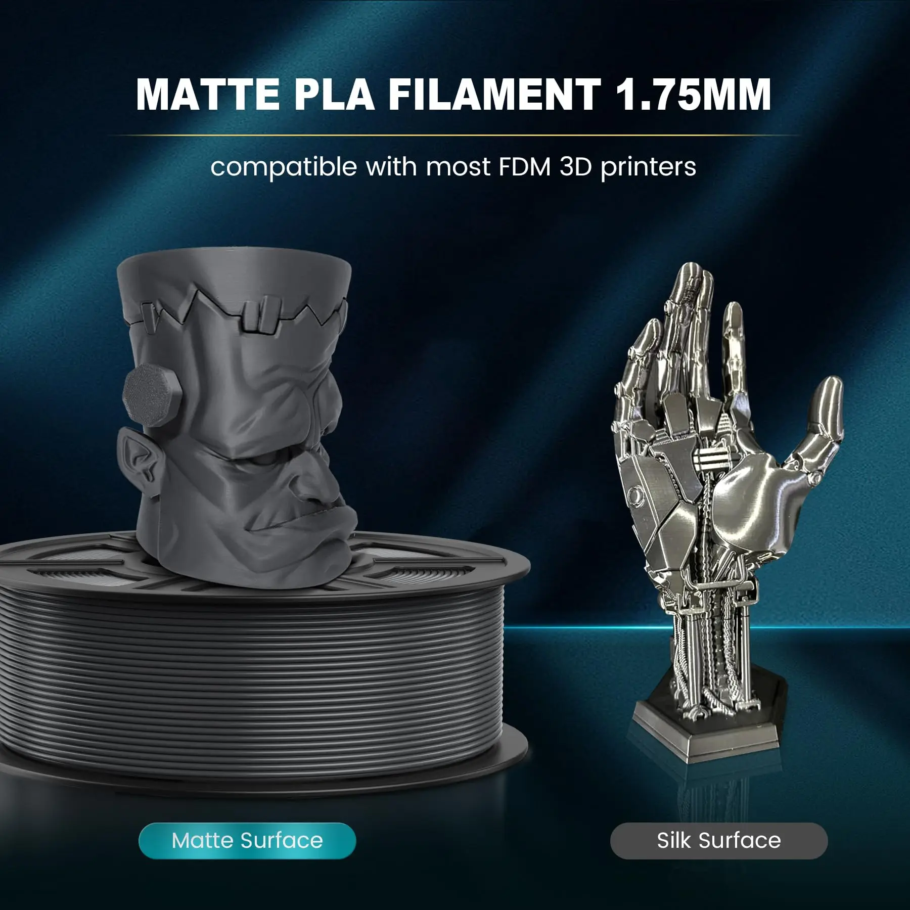 SUNLU PLAmatte 1.75mm 3Dフィラメント 1KG - 高速、低反り、20色以上 |   0.02mmの精密さとエコ素材