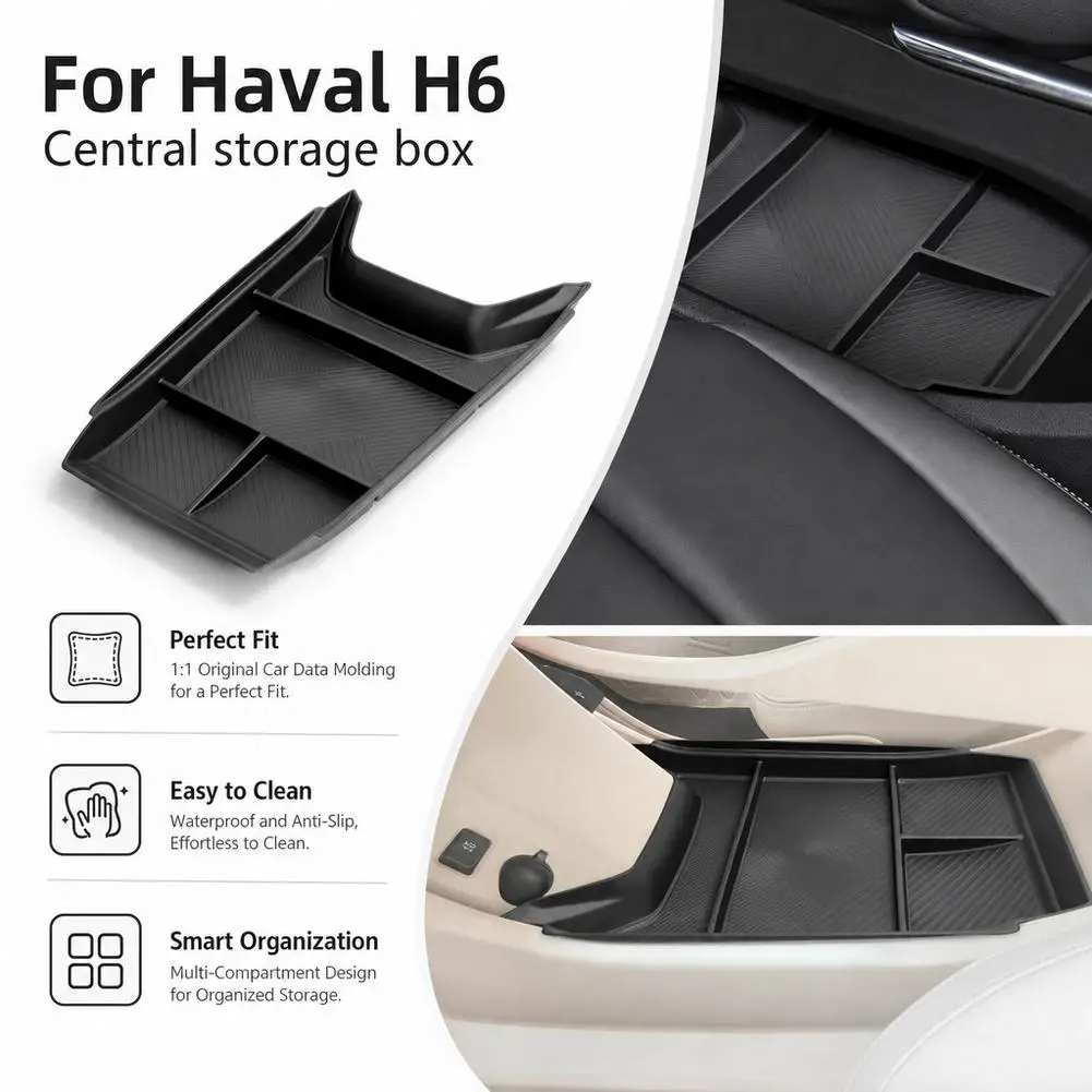 For Haval H6 4rd 2024 2025 HEV PHEV Central Console Armrest Storage Box Center Console Organizer Tray Car Stowing Accessories
