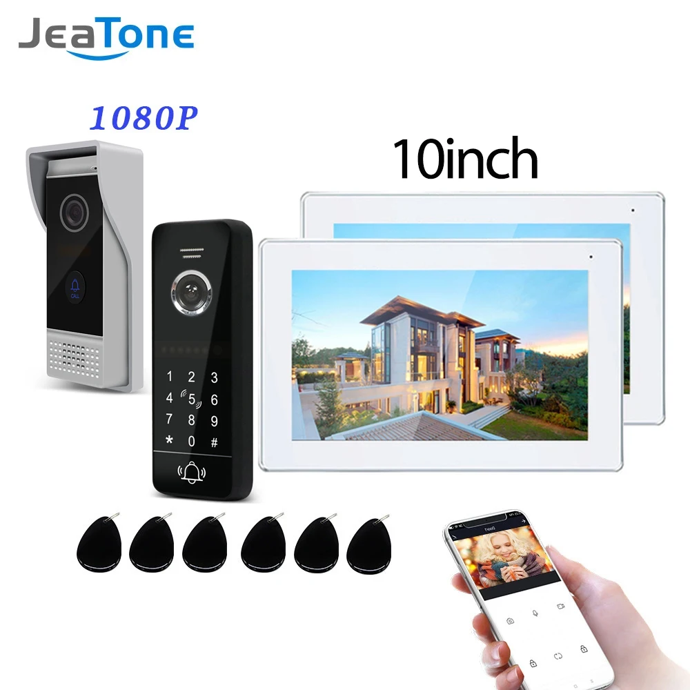 Jeatone 10Inch Tuya Wireless Wifi 1080p Video Intercom for Home  Doorbell With Camera Doorman In Private House Wired Door Phone