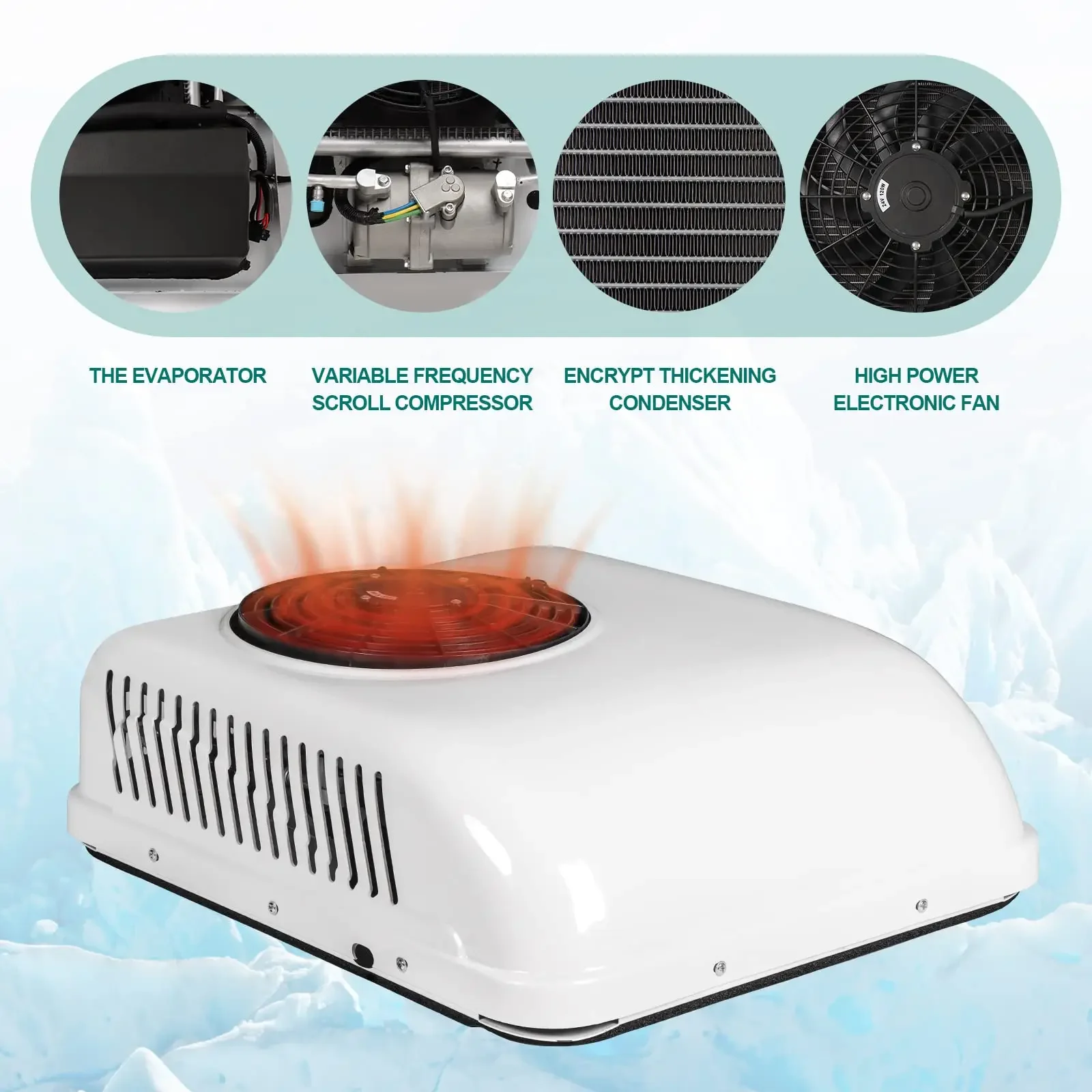 

Treeligo 2025 12V/24V Air Conditioner Electric Car Truck Rooftop Parking Heat & Cooling For Camper RV Motorhome Caravan Tractor