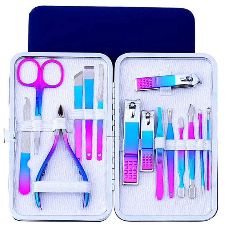 

7/10/12/15Pcs/Set Manicure Cutters Nail Clipper Set Household Stainless Steel Nail Clippers Pedicure Nail Scissors Tool