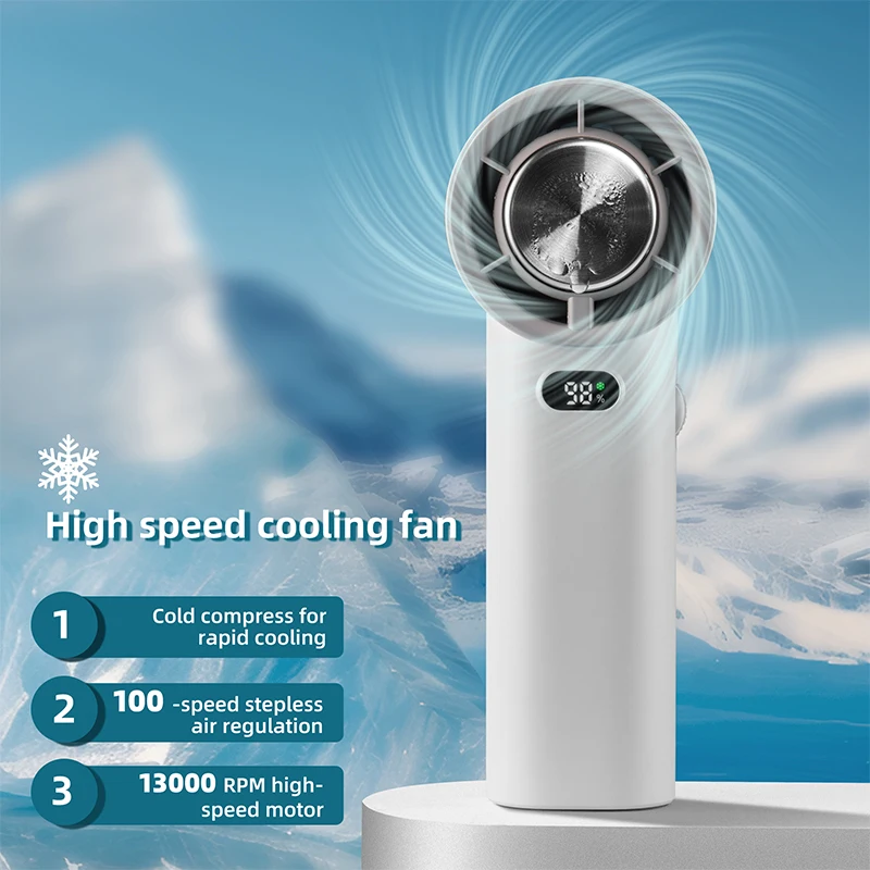 

Digital Display Cooling Fan with Refrigeration Function、Handheld Portable USB Charger for Outdoor Use