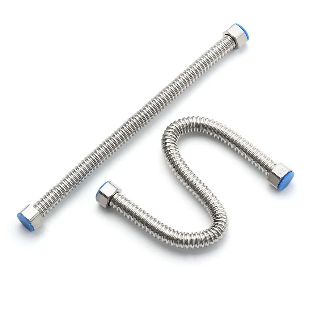 G1/2" Metal Durable Home Extendable Water Heater Connector Plumbing Corrugated Pipe Hose Tube