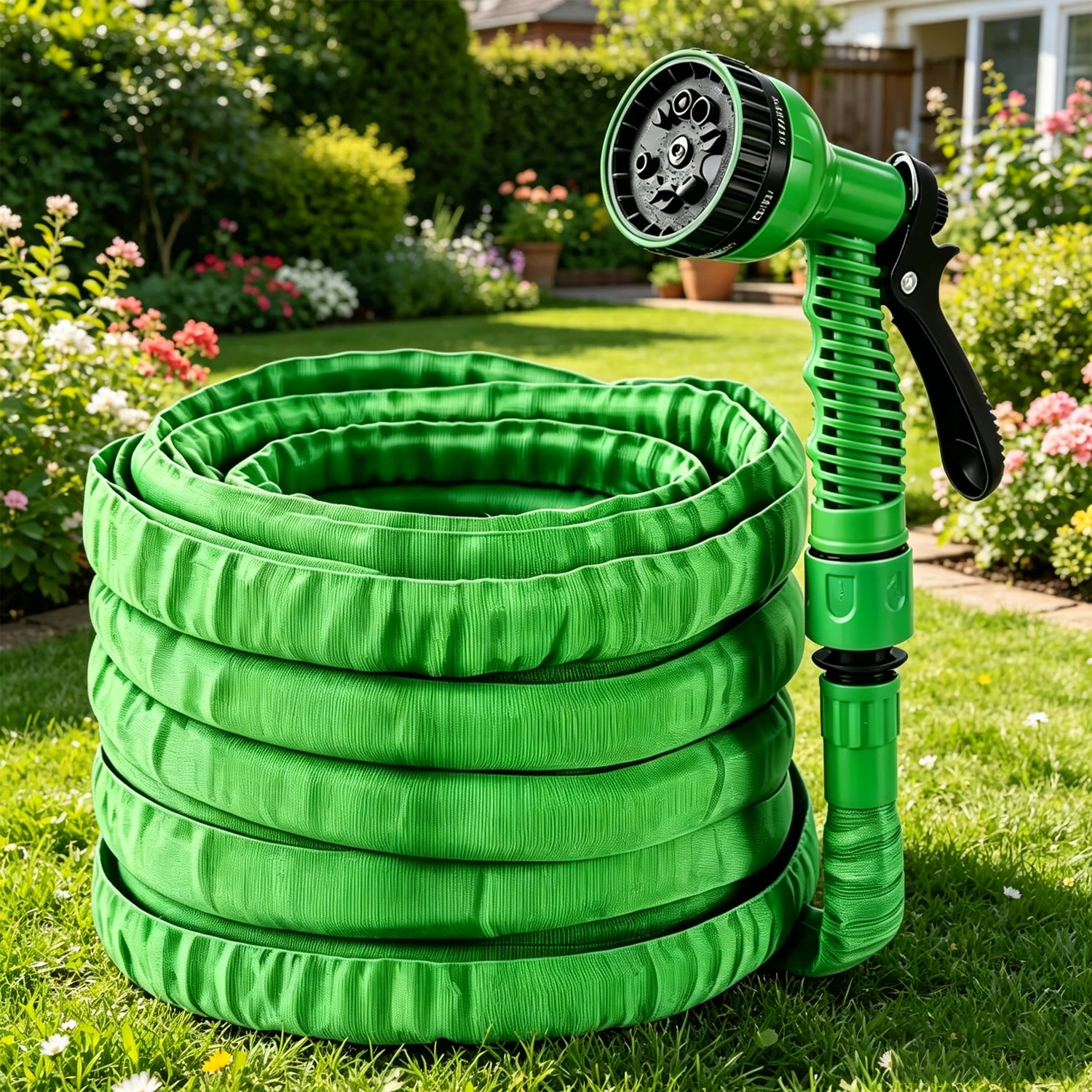 50FT Outdoor Garden Hose, Durable Garden Hose, anti Twist Garden Hose, lightweight and Flexible Hose, anti Twist universal Joint, Suitable for Gardening, Car Washing and Outdoor Activities 100FT/50FT